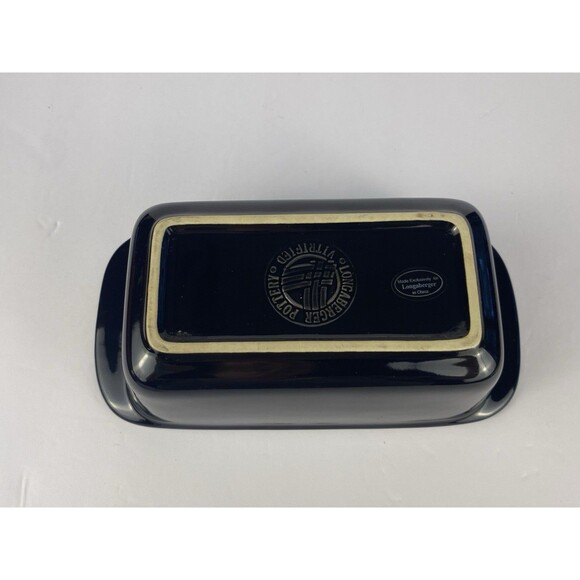 Longaberger Pottery Woven Traditions Mini Bread Loaf Pan in Ebony Black - Picture 6 of 9